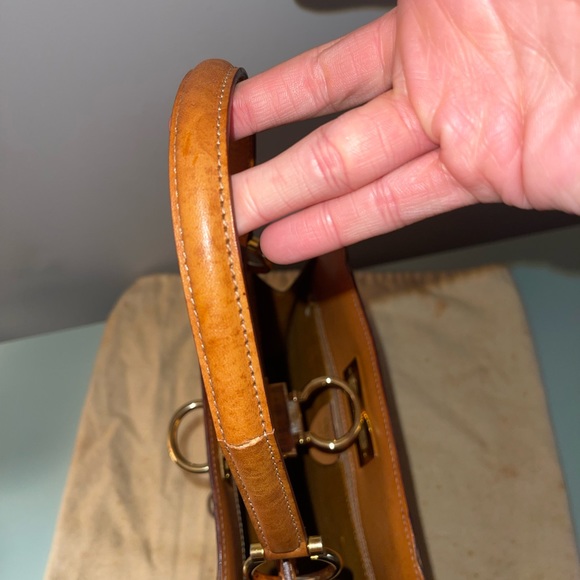 Celine Vintage Macadam Canvas Hand Bag Leather - Picture 3 of 15